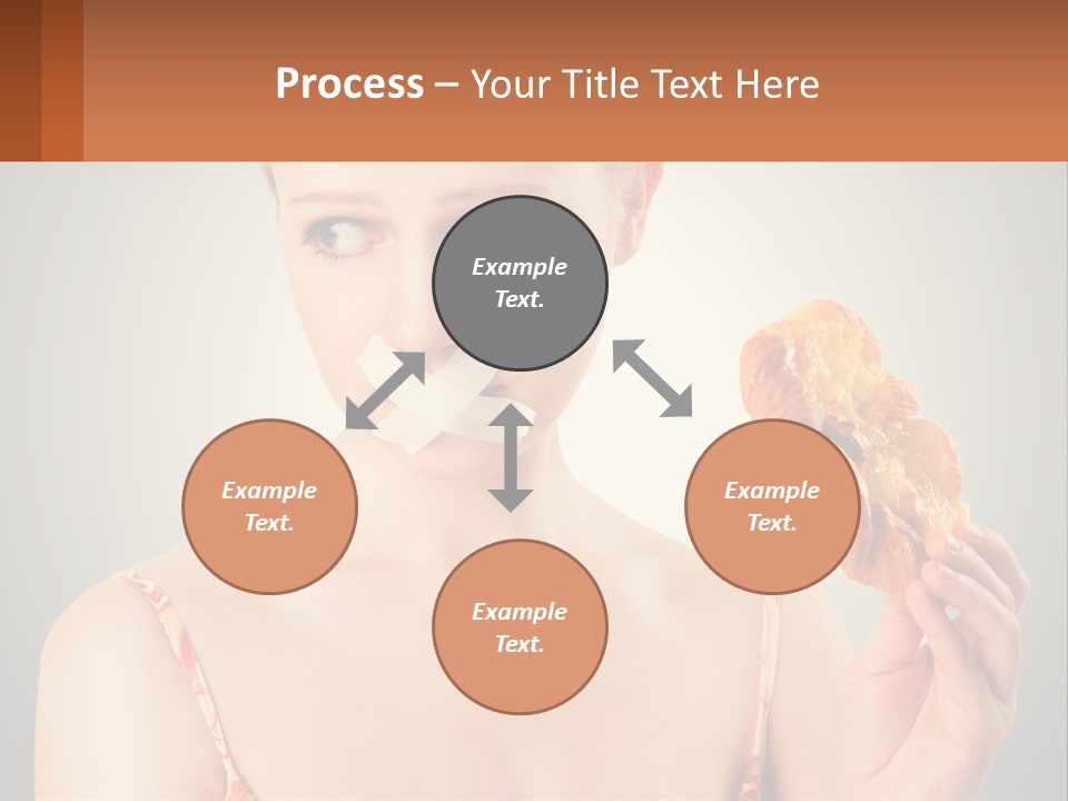 A Woman Holding A Piece Of Food In Her Hand PowerPoint Template