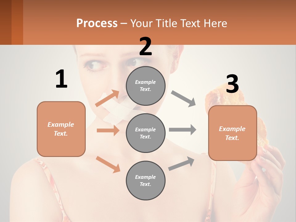 A Woman Holding A Piece Of Food In Her Hand PowerPoint Template