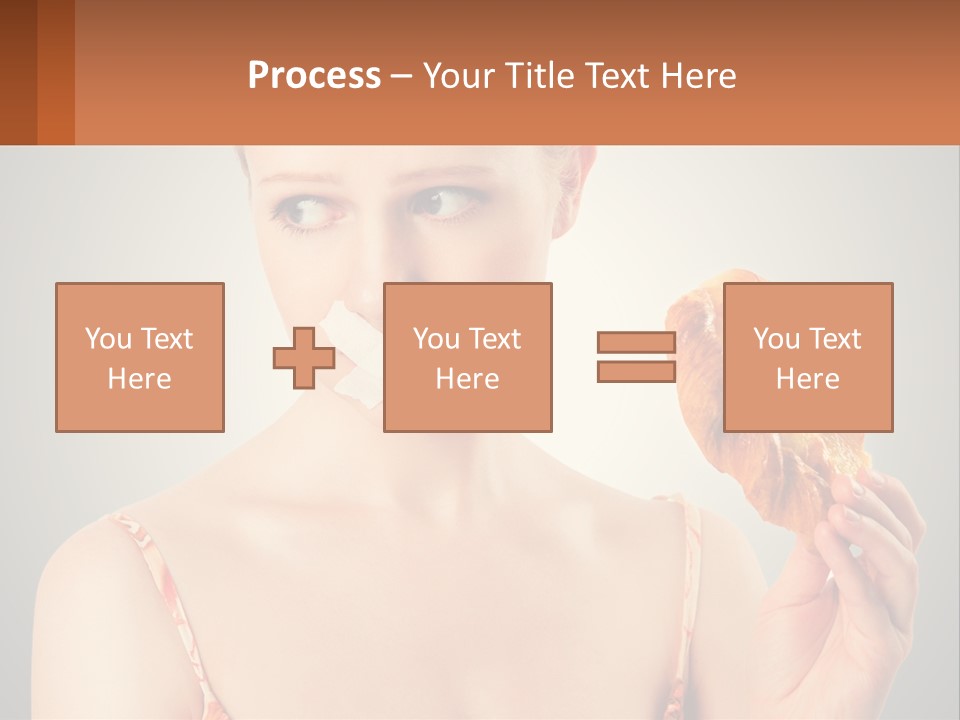 A Woman Holding A Piece Of Food In Her Hand PowerPoint Template