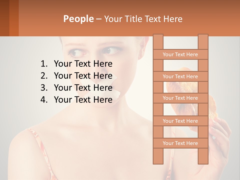 A Woman Holding A Piece Of Food In Her Hand PowerPoint Template