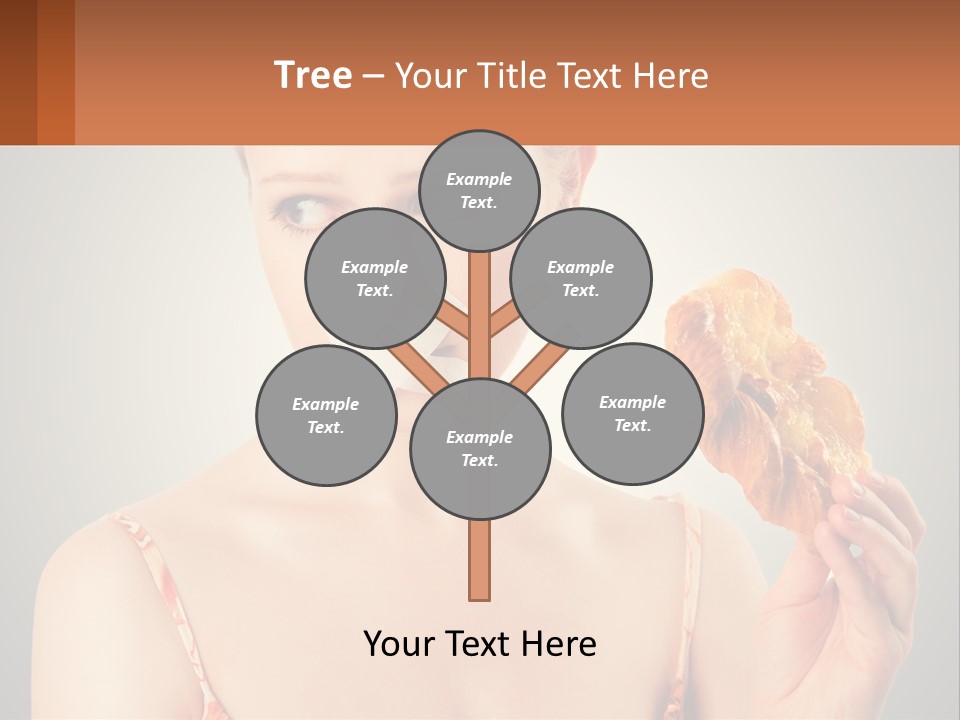 A Woman Holding A Piece Of Food In Her Hand PowerPoint Template