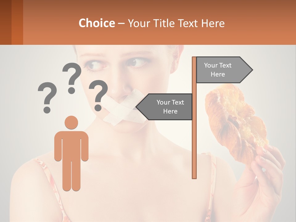 A Woman Holding A Piece Of Food In Her Hand PowerPoint Template