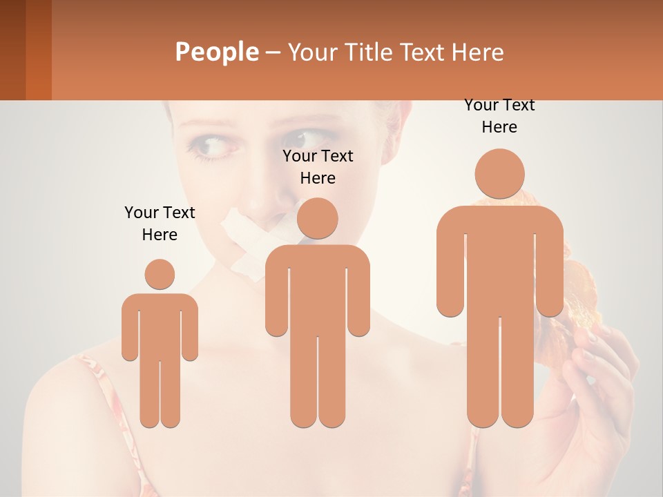 A Woman Holding A Piece Of Food In Her Hand PowerPoint Template