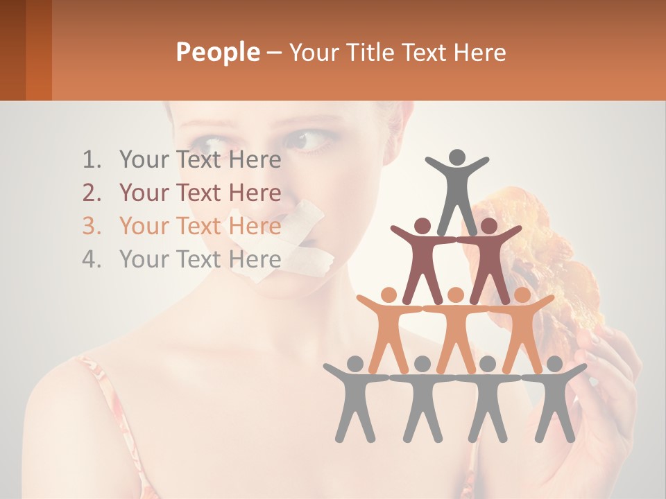 A Woman Holding A Piece Of Food In Her Hand PowerPoint Template