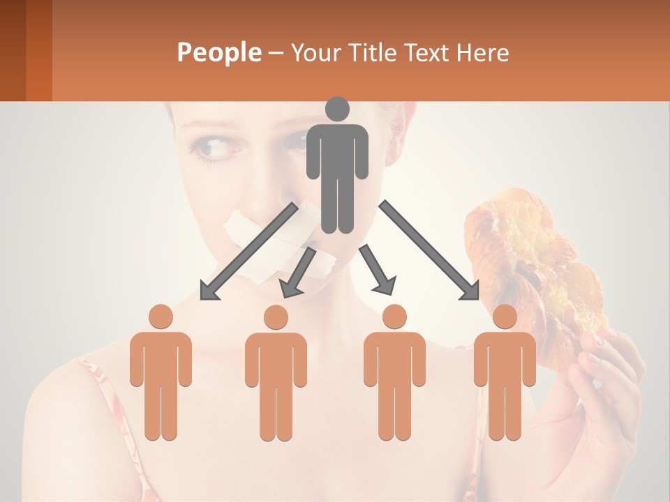 A Woman Holding A Piece Of Food In Her Hand PowerPoint Template