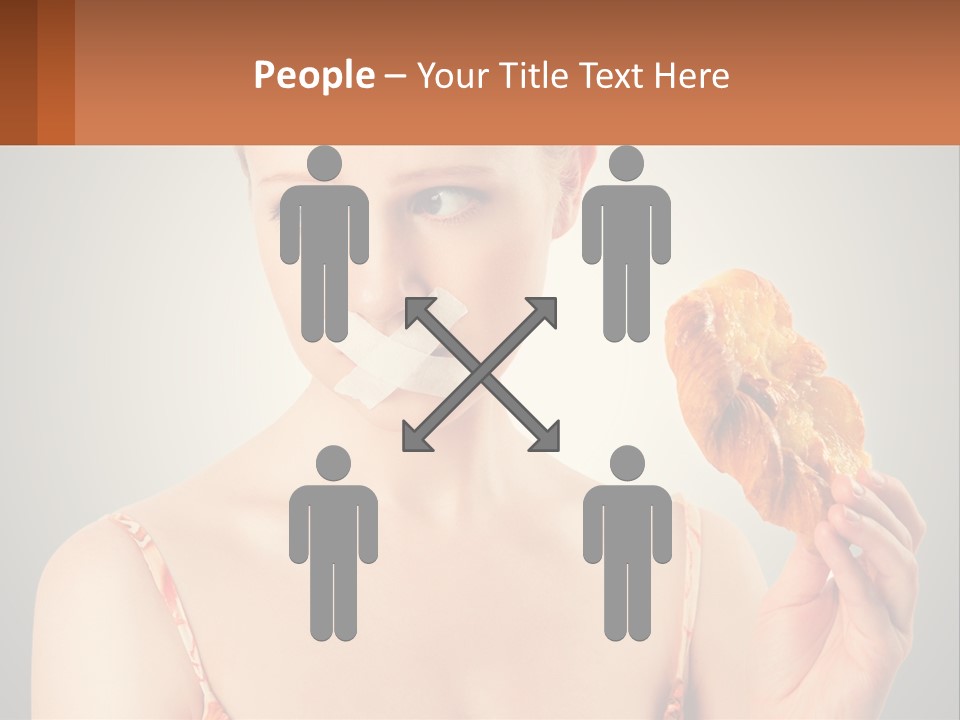 A Woman Holding A Piece Of Food In Her Hand PowerPoint Template