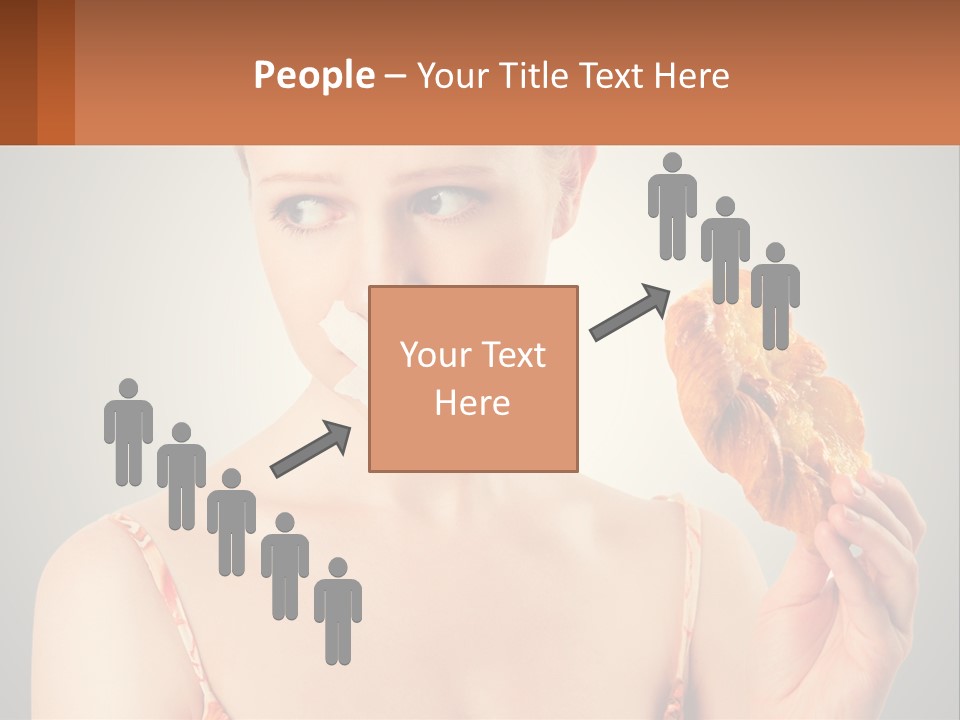 A Woman Holding A Piece Of Food In Her Hand PowerPoint Template