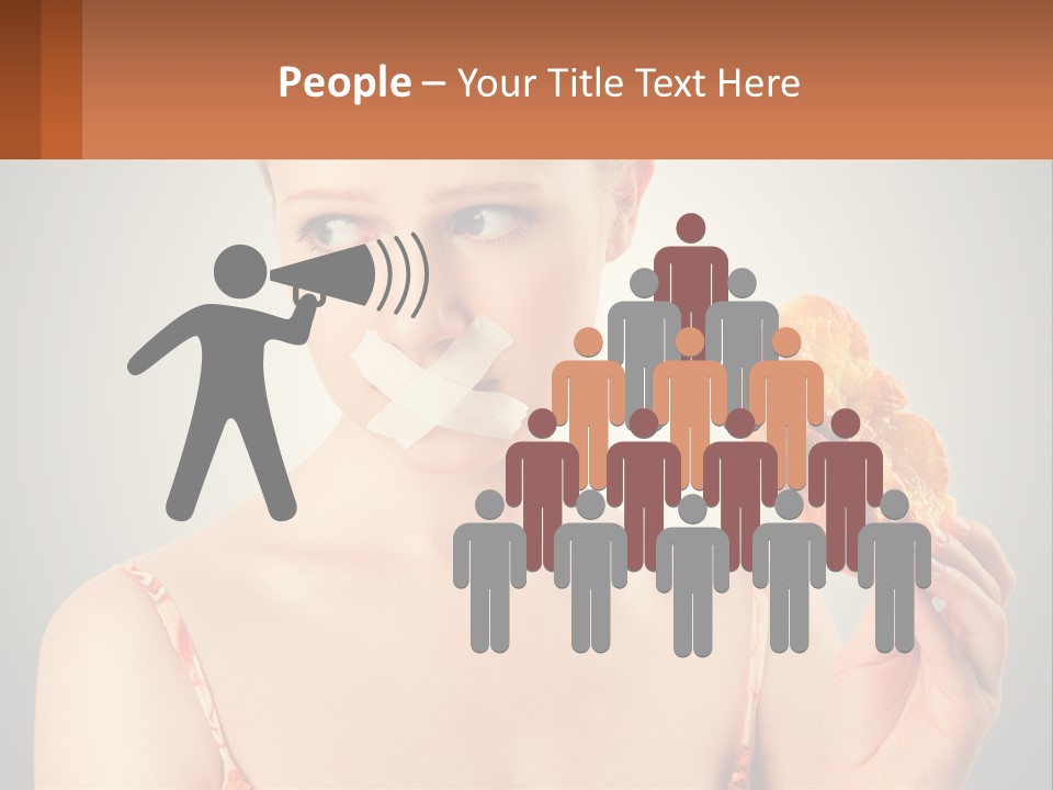 A Woman Holding A Piece Of Food In Her Hand PowerPoint Template
