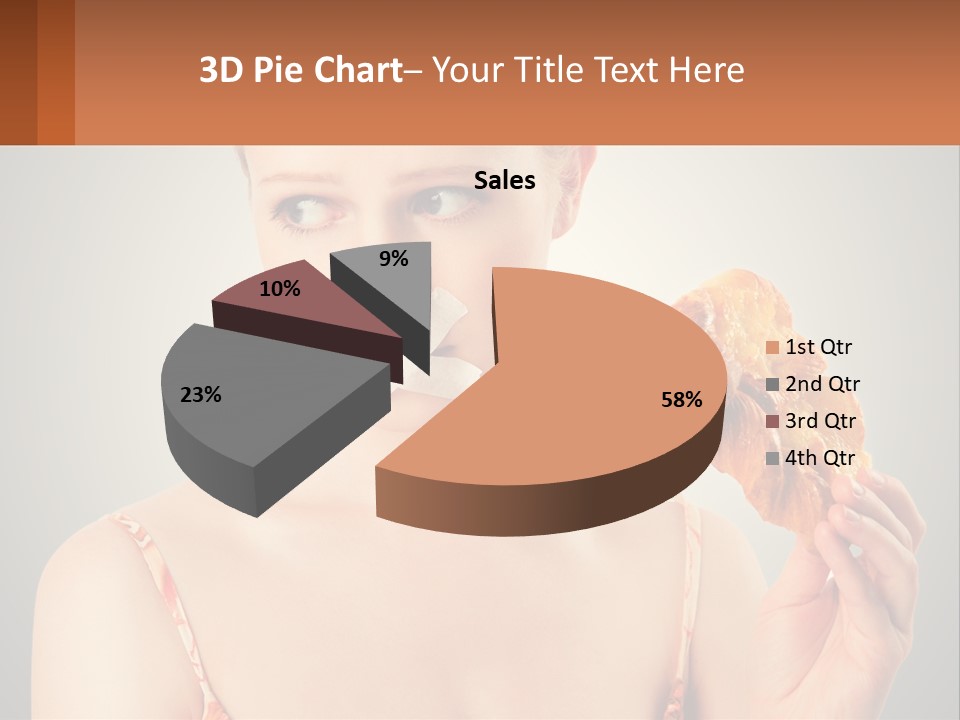 A Woman Holding A Piece Of Food In Her Hand PowerPoint Template
