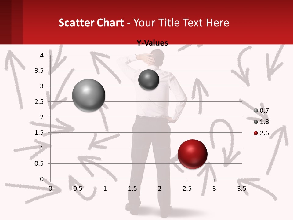 A Man Standing In Front Of A Wall With Arrows Drawn On It PowerPoint Template
