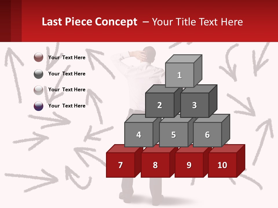 A Man Standing In Front Of A Wall With Arrows Drawn On It PowerPoint Template