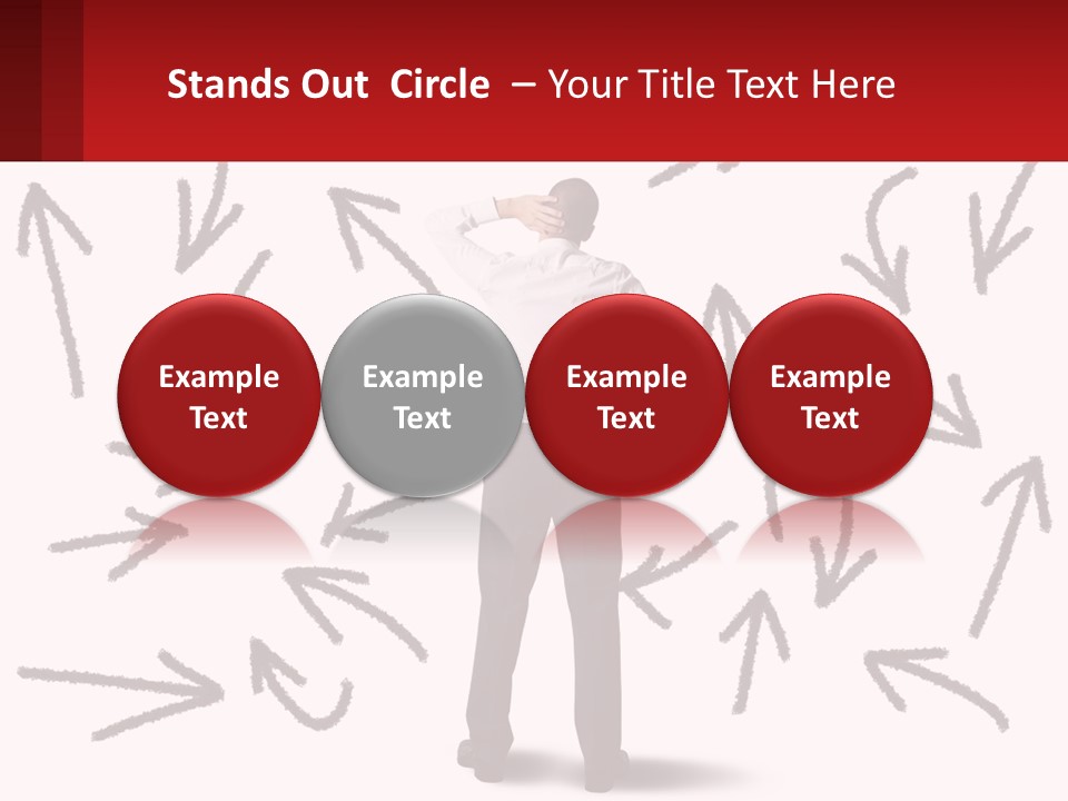 A Man Standing In Front Of A Wall With Arrows Drawn On It PowerPoint Template