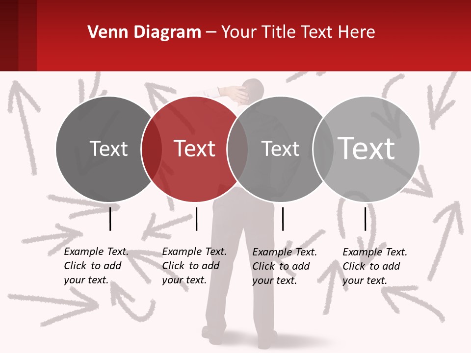 A Man Standing In Front Of A Wall With Arrows Drawn On It PowerPoint Template