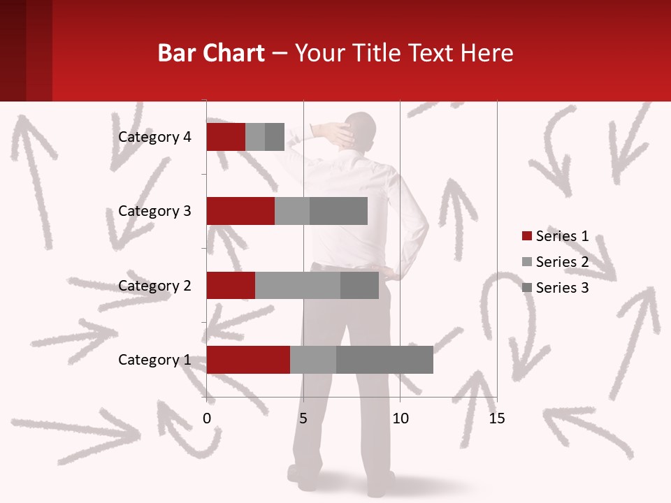 A Man Standing In Front Of A Wall With Arrows Drawn On It PowerPoint Template