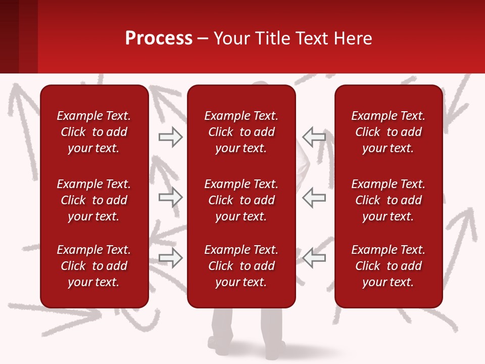 A Man Standing In Front Of A Wall With Arrows Drawn On It PowerPoint Template