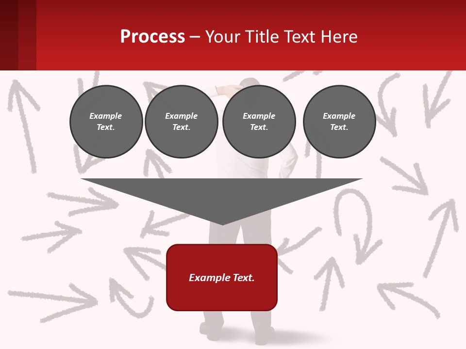 A Man Standing In Front Of A Wall With Arrows Drawn On It PowerPoint Template