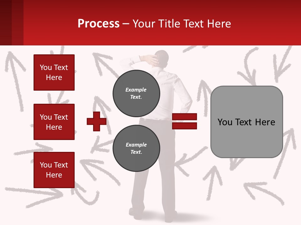 A Man Standing In Front Of A Wall With Arrows Drawn On It PowerPoint Template