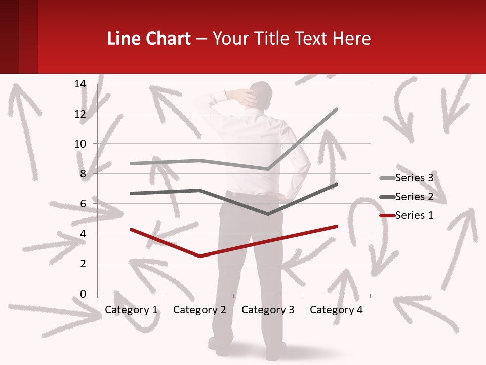 A Man Standing In Front Of A Wall With Arrows Drawn On It PowerPoint Template