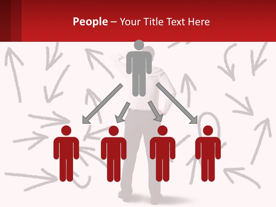 A Man Standing In Front Of A Wall With Arrows Drawn On It PowerPoint Template