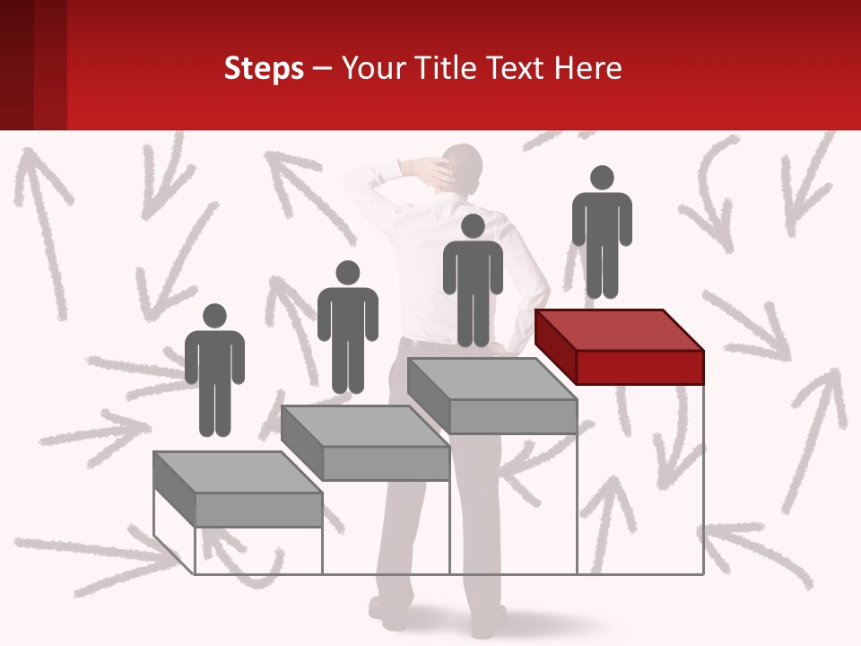A Man Standing In Front Of A Wall With Arrows Drawn On It PowerPoint Template