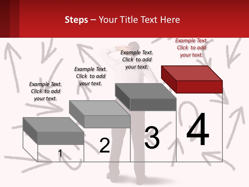 A Man Standing In Front Of A Wall With Arrows Drawn On It PowerPoint Template