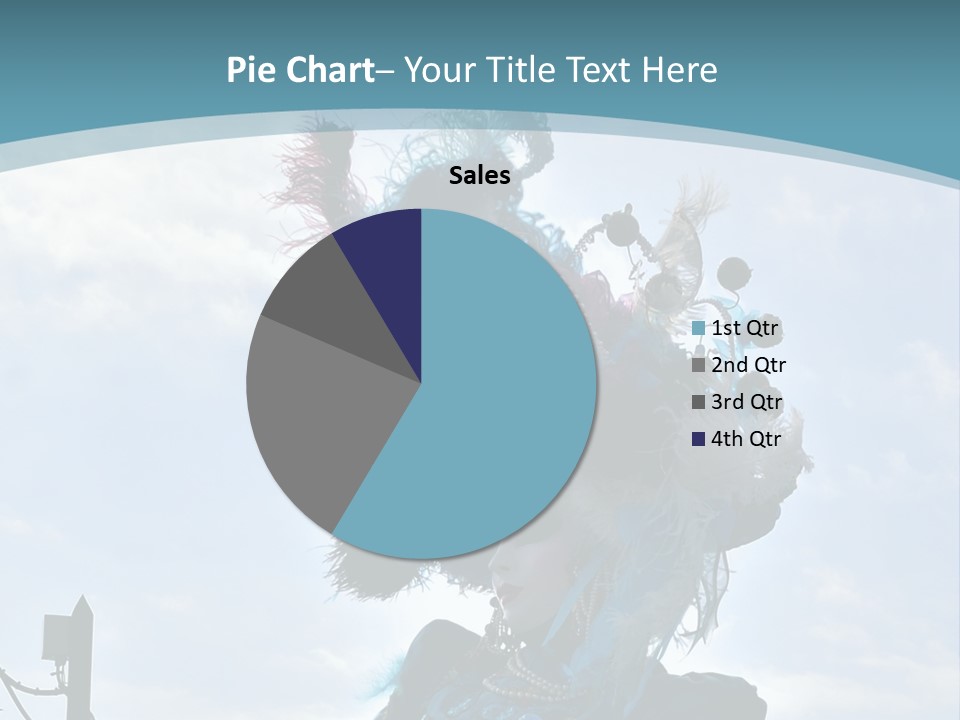 A Person In A Blue Costume With Feathers On Their Head PowerPoint Template