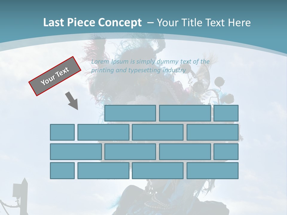 A Person In A Blue Costume With Feathers On Their Head PowerPoint Template