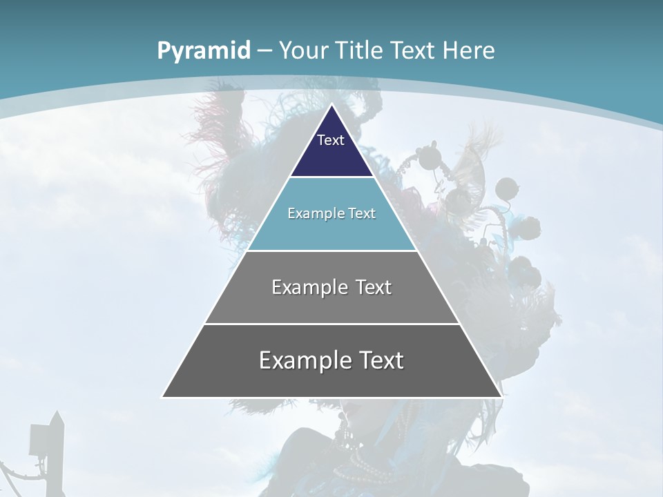 A Person In A Blue Costume With Feathers On Their Head PowerPoint Template