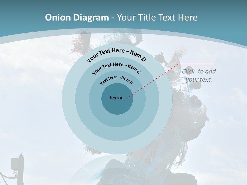 A Person In A Blue Costume With Feathers On Their Head PowerPoint Template