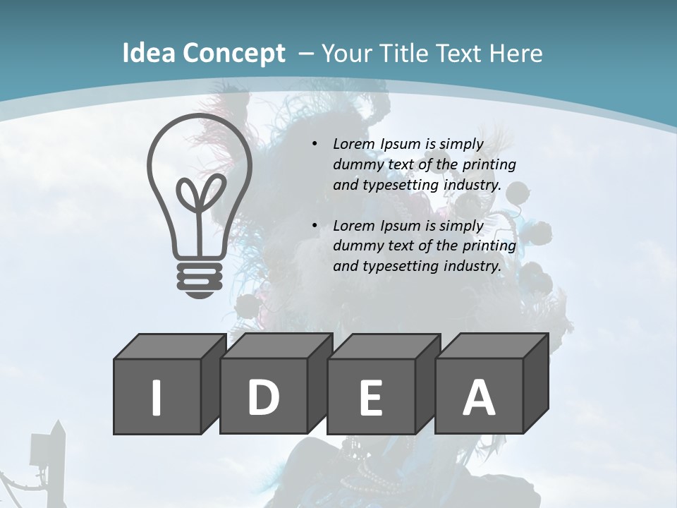 A Person In A Blue Costume With Feathers On Their Head PowerPoint Template