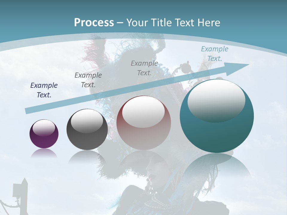 A Person In A Blue Costume With Feathers On Their Head PowerPoint Template