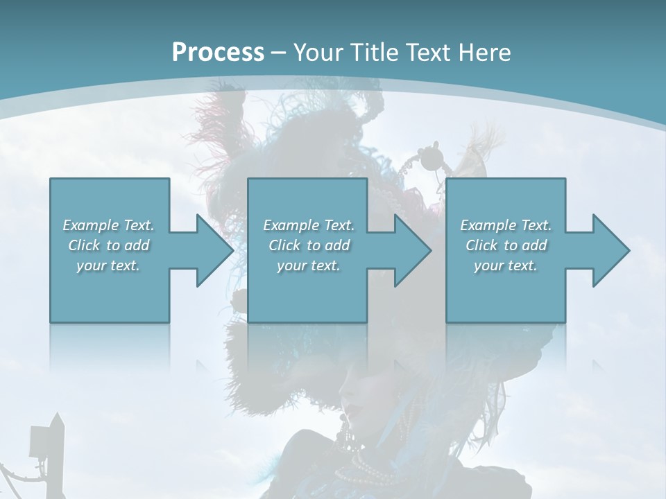 A Person In A Blue Costume With Feathers On Their Head PowerPoint Template