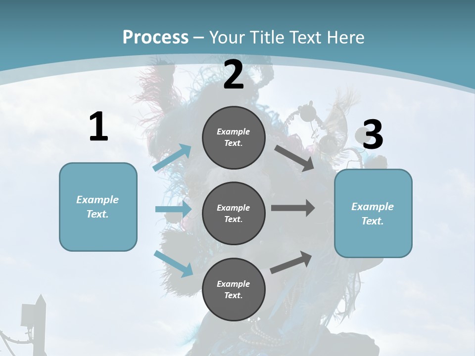 A Person In A Blue Costume With Feathers On Their Head PowerPoint Template