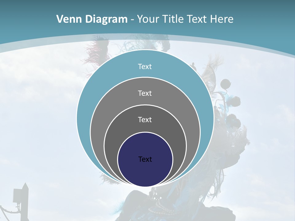 A Person In A Blue Costume With Feathers On Their Head PowerPoint Template