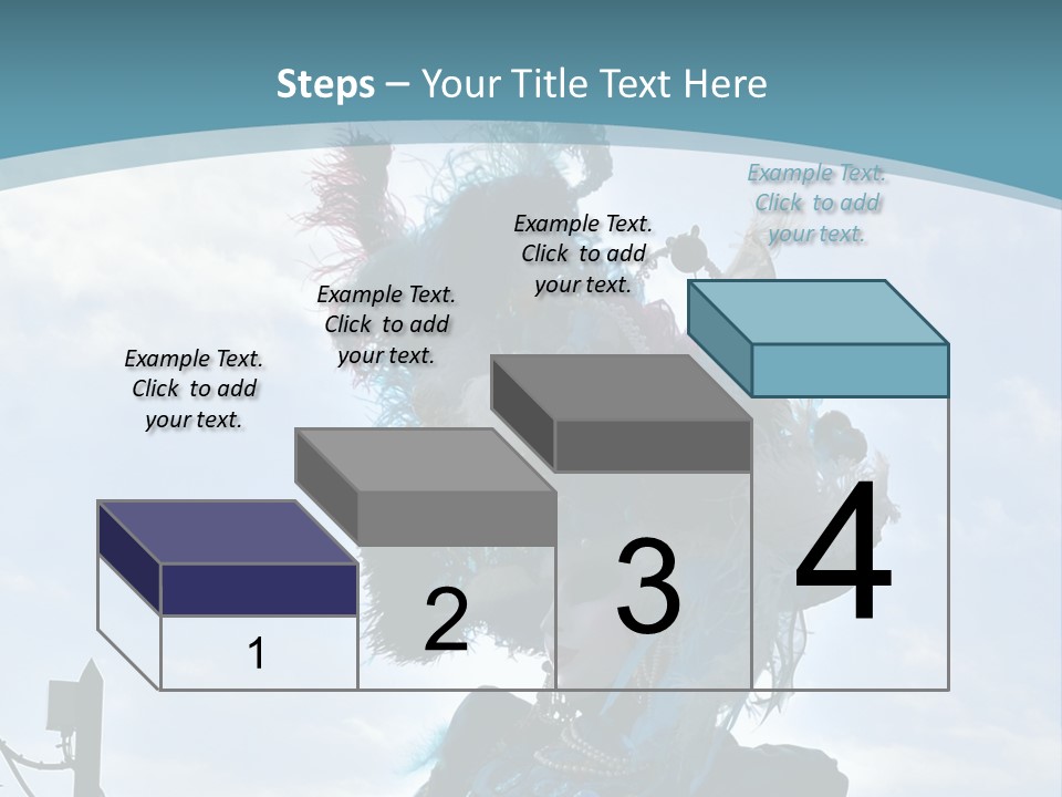 A Person In A Blue Costume With Feathers On Their Head PowerPoint Template