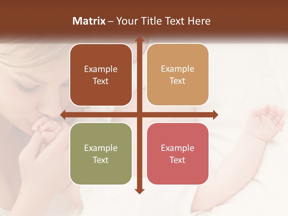 A Woman And A Baby Laying On A Bed PowerPoint Template