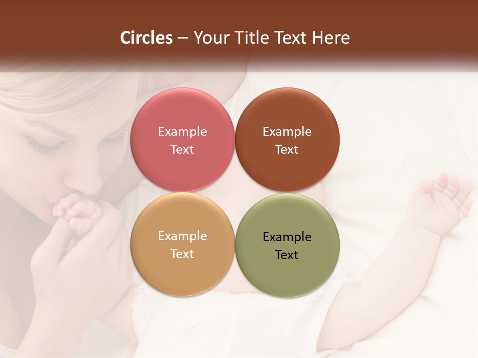 A Woman And A Baby Laying On A Bed PowerPoint Template