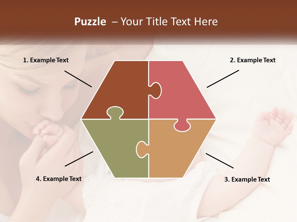 A Woman And A Baby Laying On A Bed PowerPoint Template
