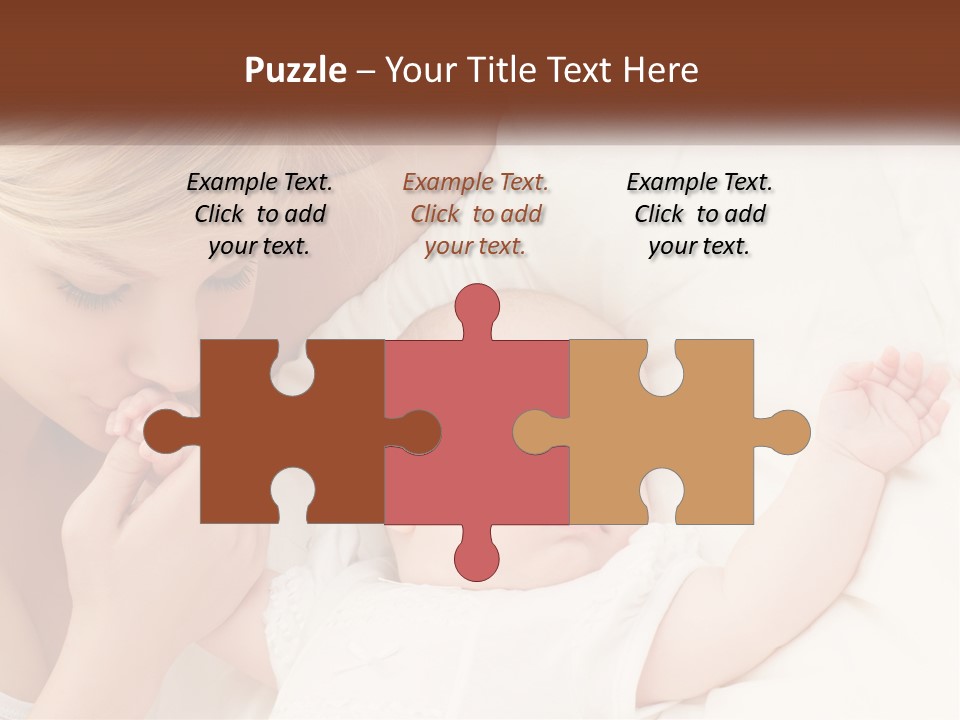 A Woman And A Baby Laying On A Bed PowerPoint Template