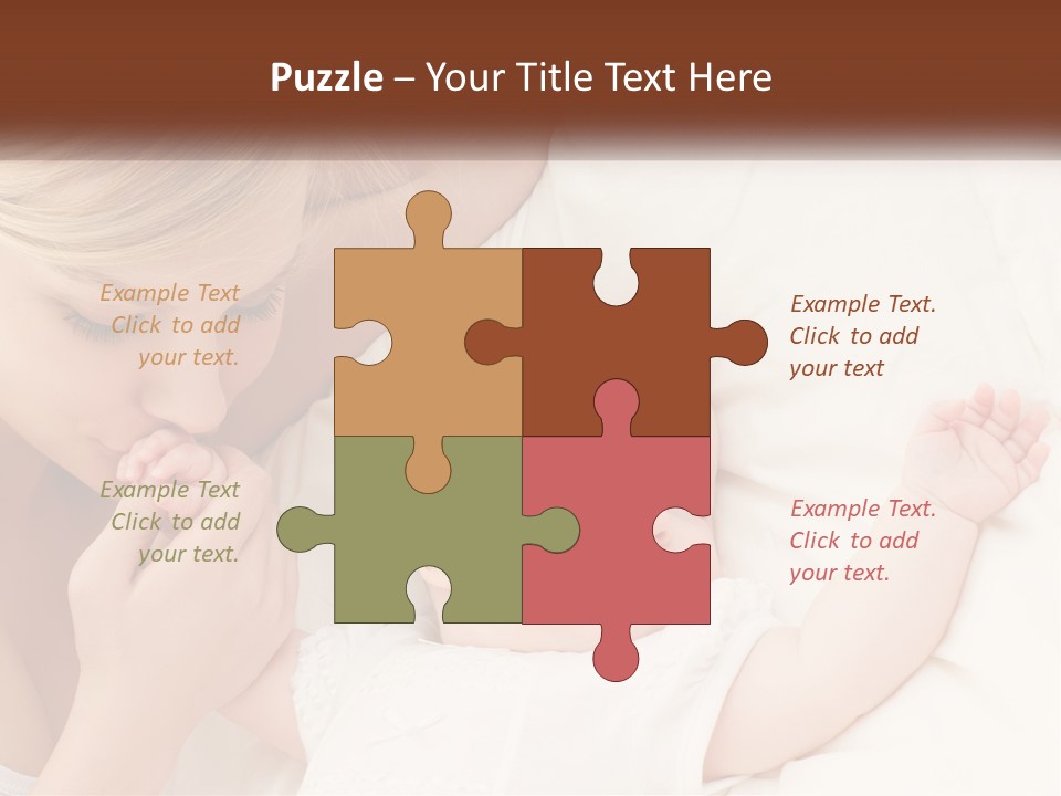 A Woman And A Baby Laying On A Bed PowerPoint Template