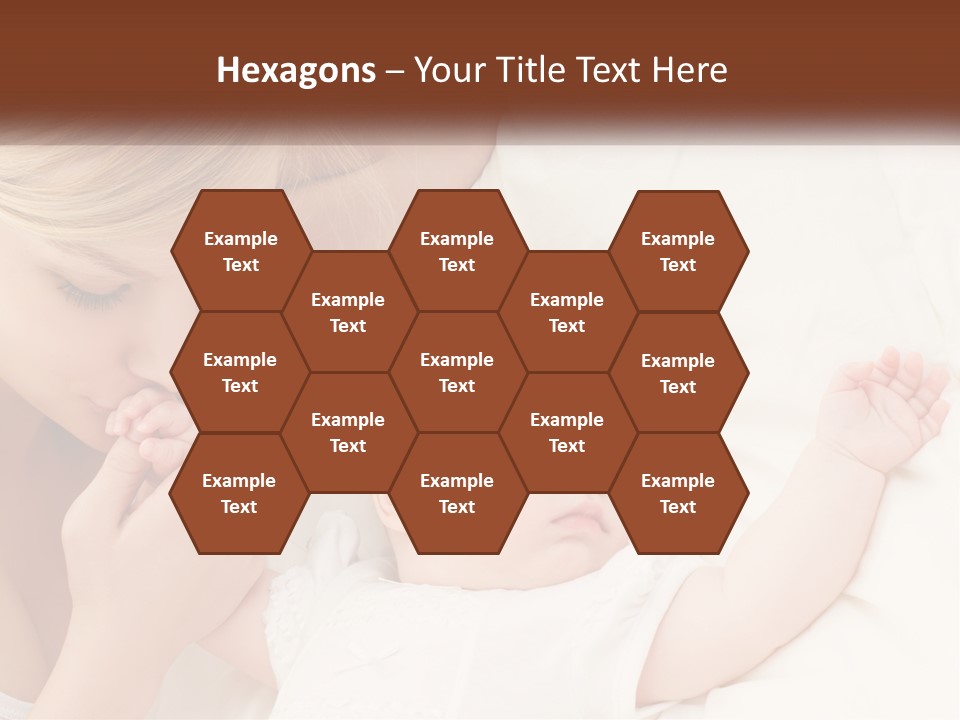 A Woman And A Baby Laying On A Bed PowerPoint Template
