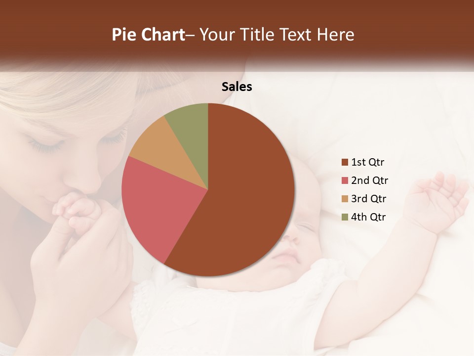 A Woman And A Baby Laying On A Bed PowerPoint Template