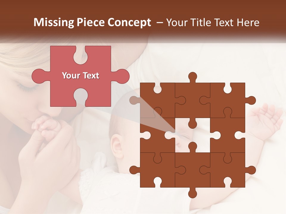 A Woman And A Baby Laying On A Bed PowerPoint Template