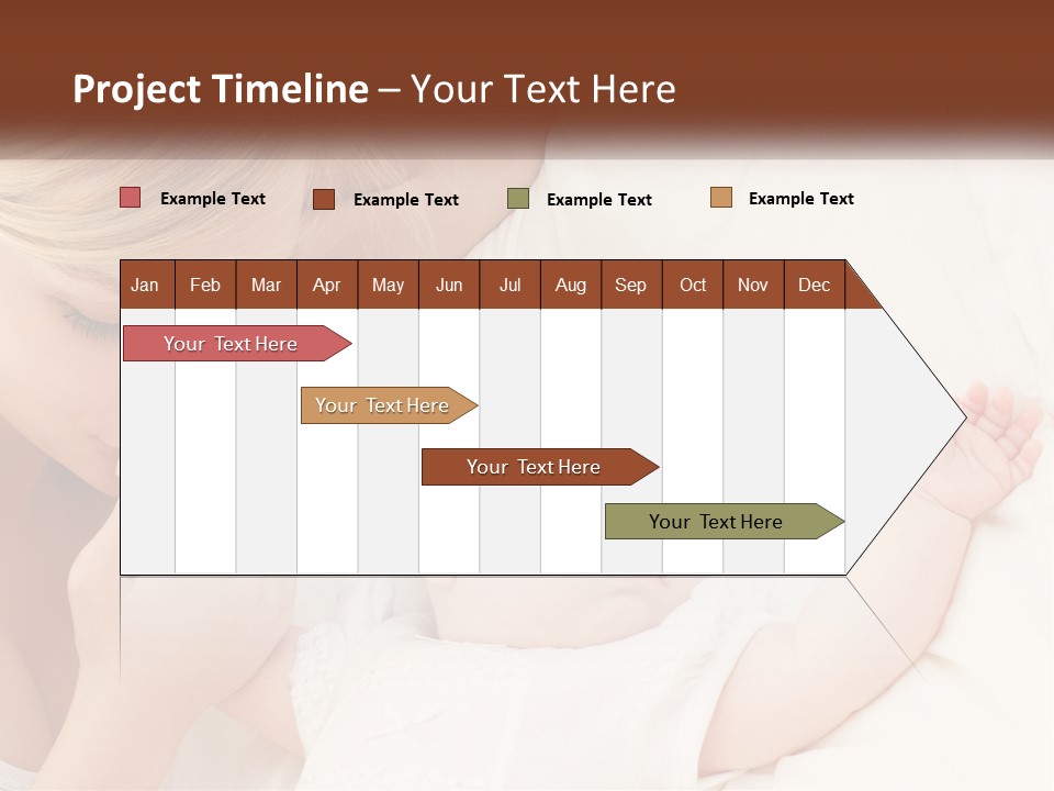 A Woman And A Baby Laying On A Bed PowerPoint Template