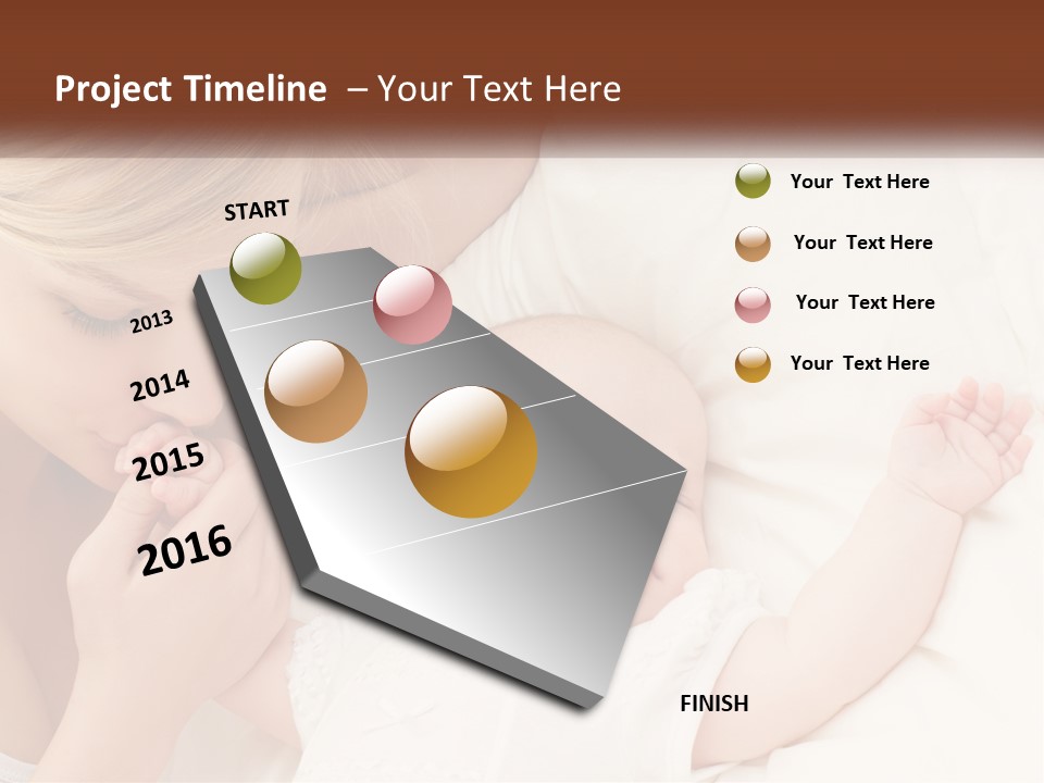 A Woman And A Baby Laying On A Bed PowerPoint Template