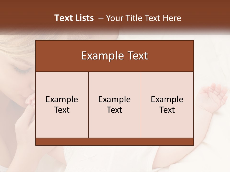 A Woman And A Baby Laying On A Bed PowerPoint Template