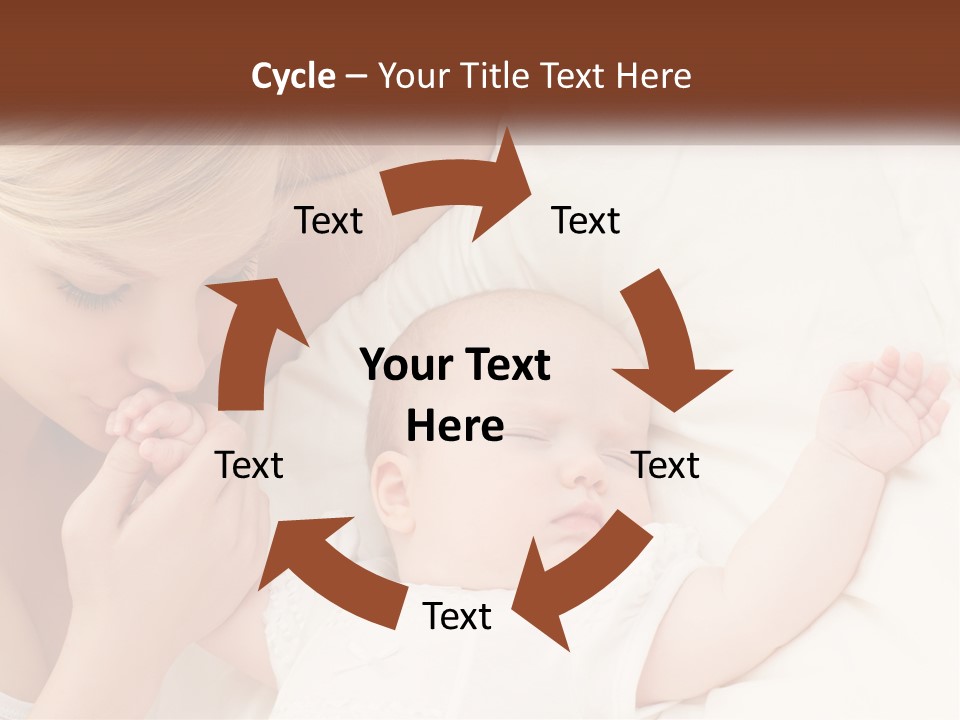 A Woman And A Baby Laying On A Bed PowerPoint Template
