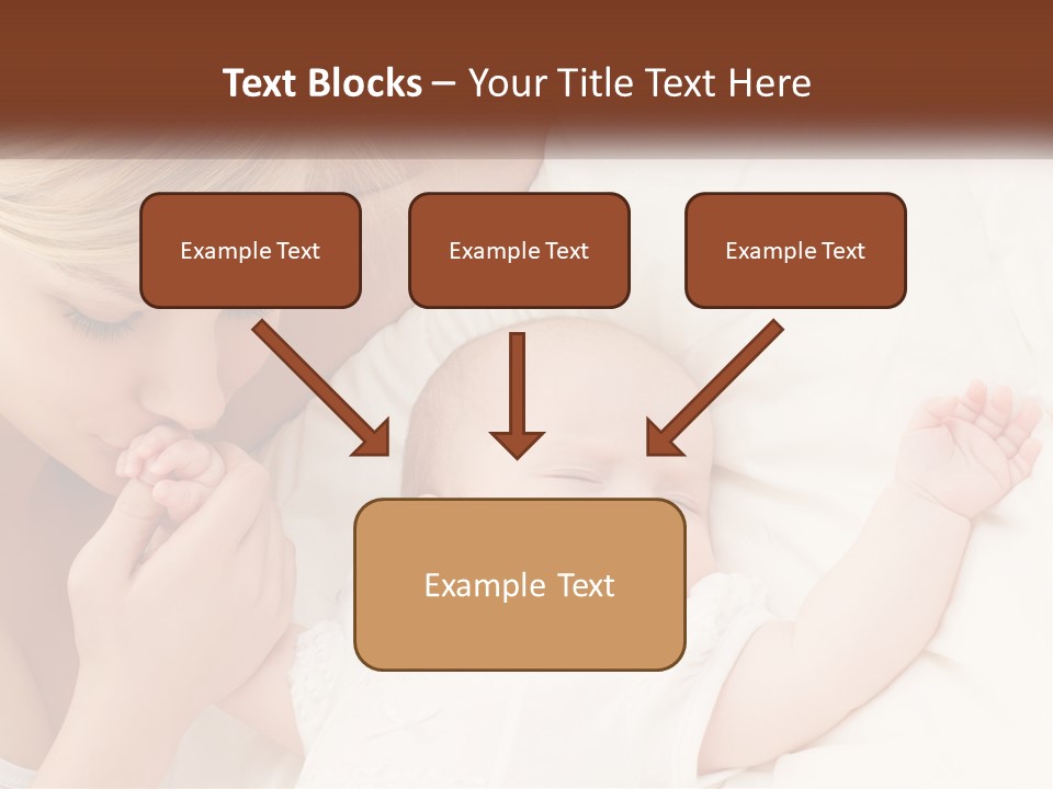 A Woman And A Baby Laying On A Bed PowerPoint Template