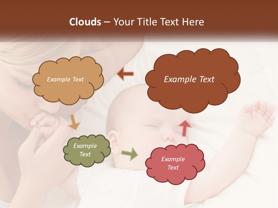 A Woman And A Baby Laying On A Bed PowerPoint Template