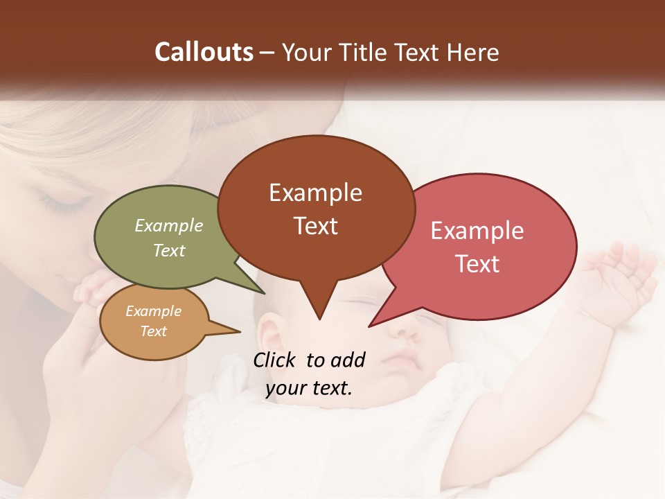 A Woman And A Baby Laying On A Bed PowerPoint Template